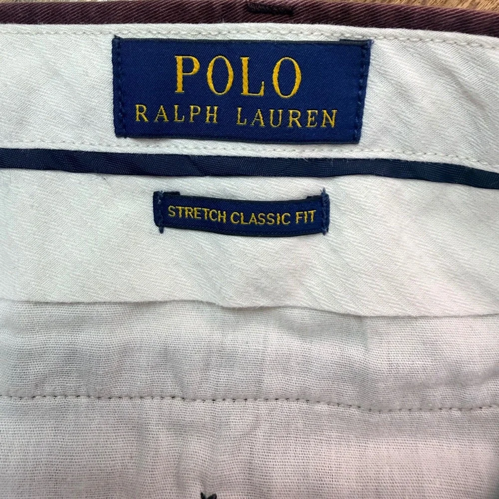 Polo Ralph Lauren Chino Pants Men 30/30 Burgundy Maroon Stretch Classic Fit Prep